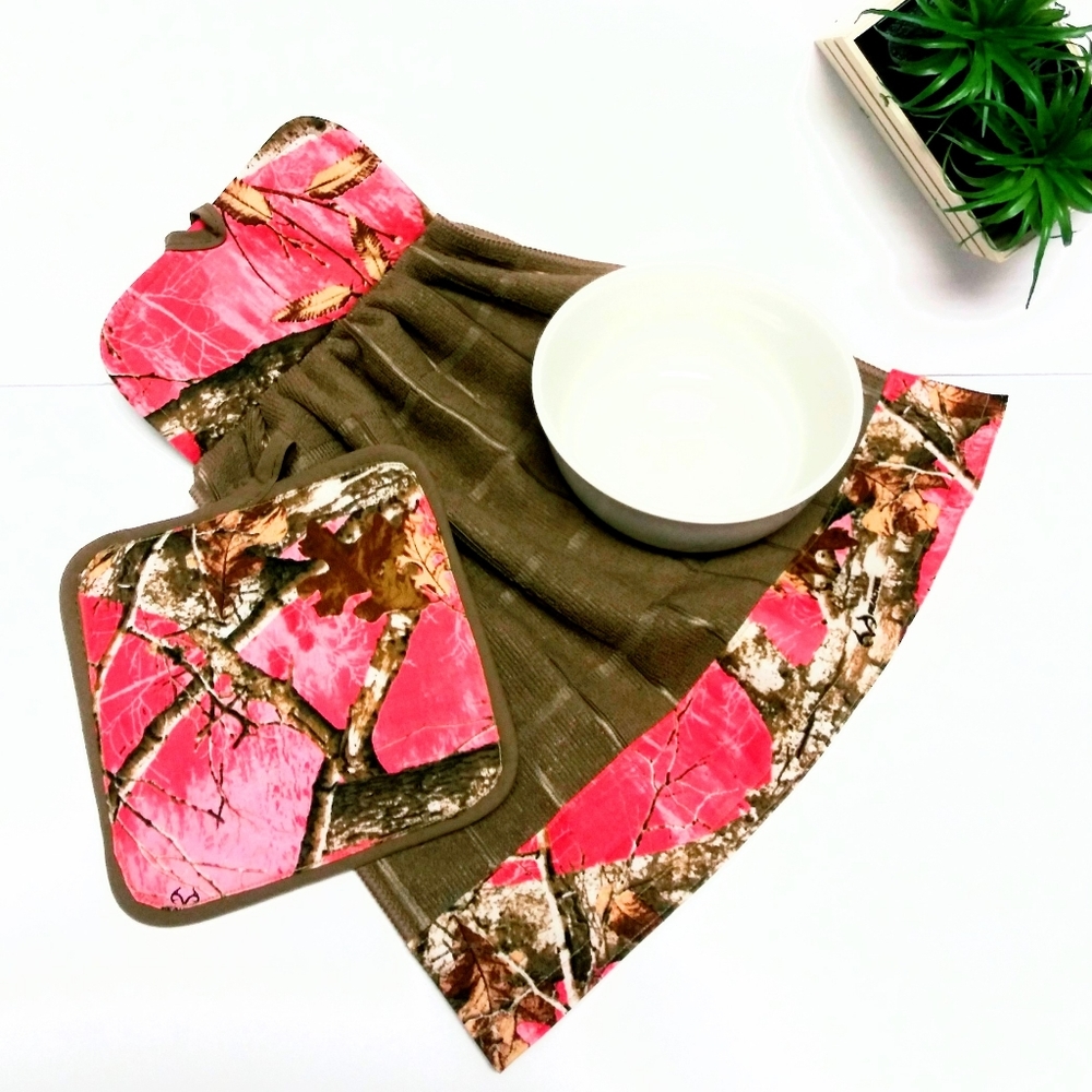 Hanging Kitchen Pot Holder Towel Set Tea T…